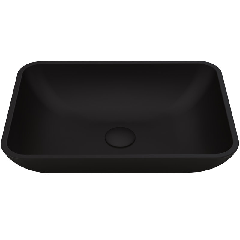 Lavabo de salle de bain rectangulaire Sottile, Coque noire matte