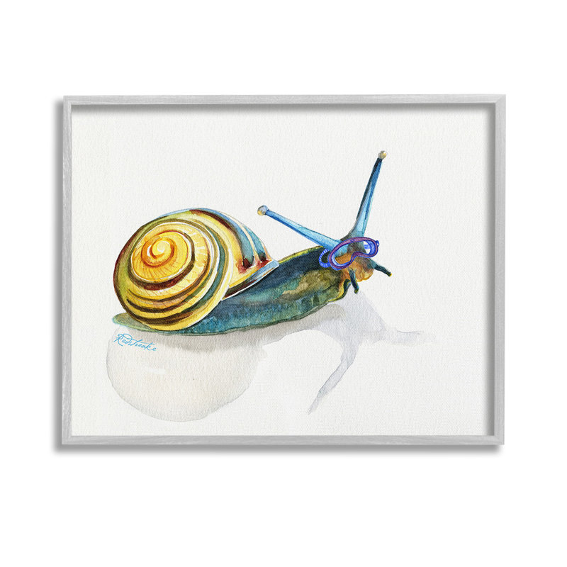 Art de giclée encadrée avec masque de tuba par Jennifer Redstreake, Estampe numérique Farmhouse, H 11 po x l 14 po