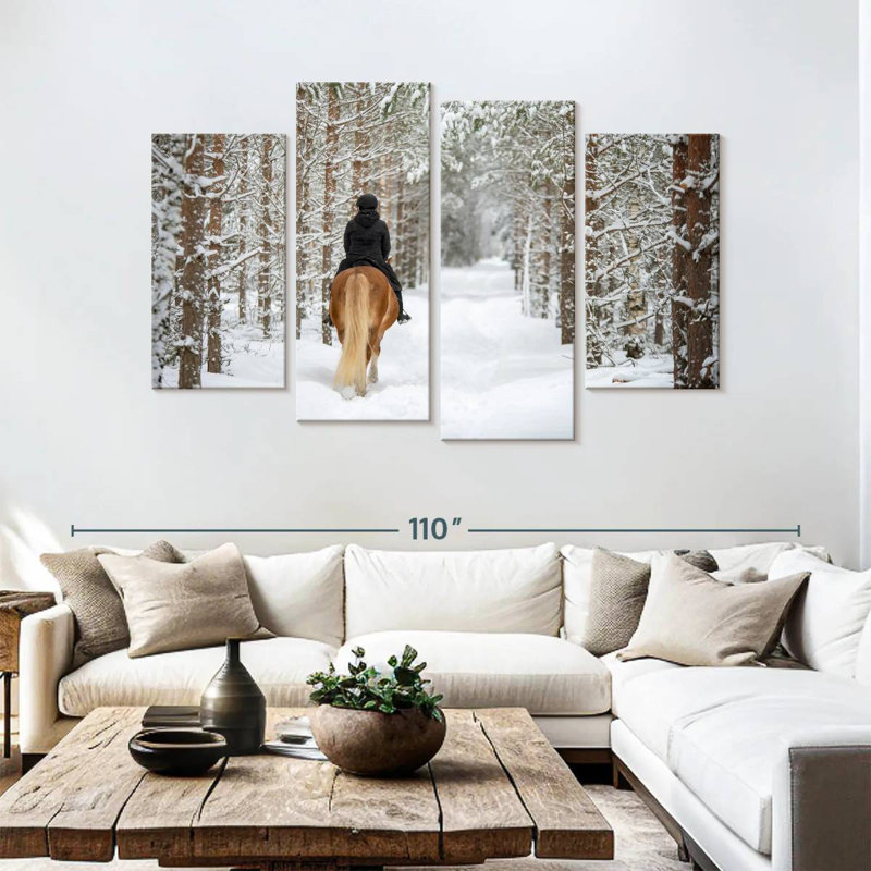 Mehar Winter Forest Horseback Riding, 54" H x 84" W