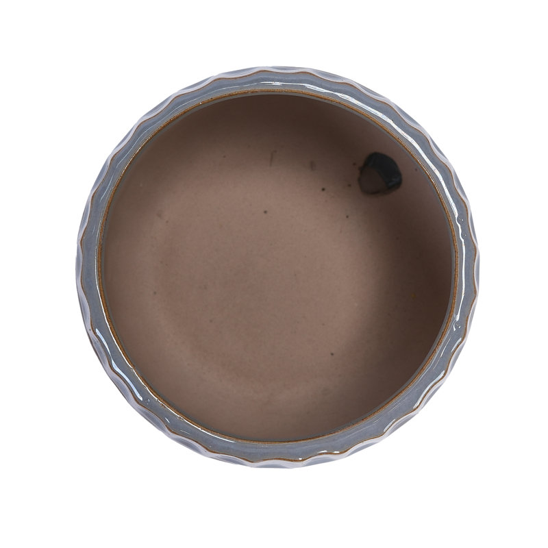Indoor/Outdoor Modern Ceramic Pot Planter with Drainage Hole Set of 2, Gray