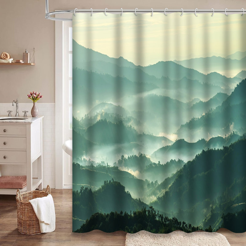 Magnifique rideau de douche avec 12 crochets, L 72 po x l 84 po