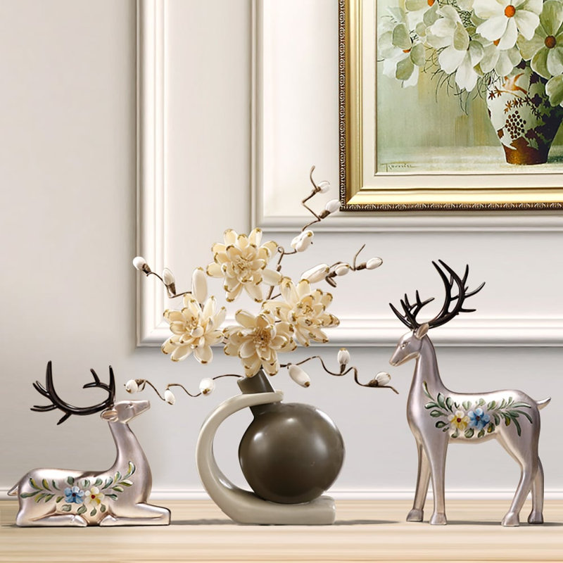 Ensemble de fleurs artificielles Creative Silver Deer