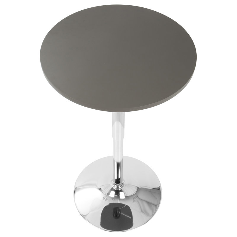 Table haute réglable Coveney, Blanc, Chrome chrome