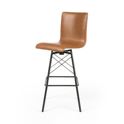 Diaw Swivel Upholstered Stool with Metal Frame