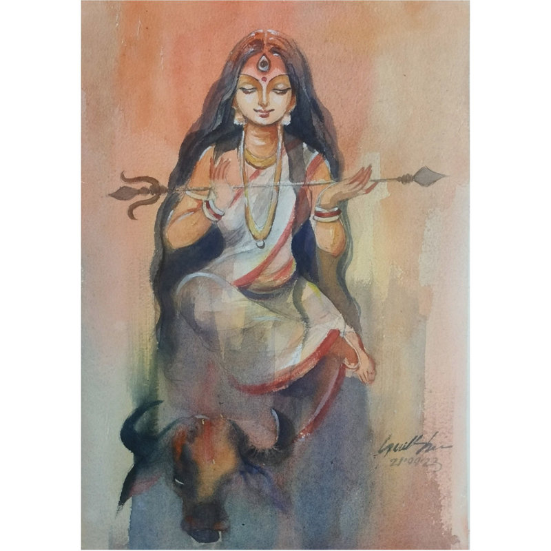 Déesse Shivchakti | Papier Chitrapot | Par Sarat Shaw