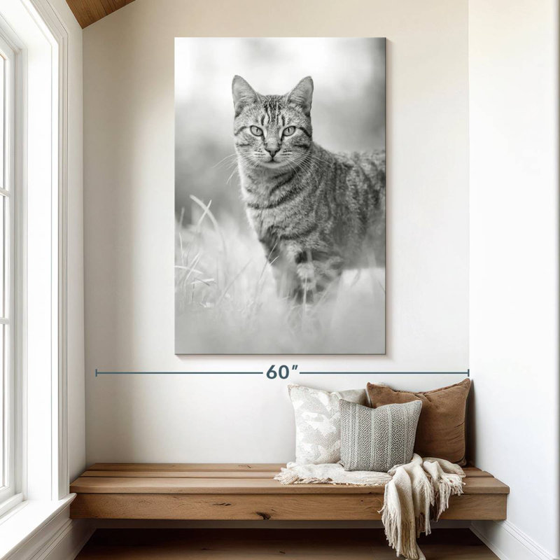 Brampt Grey Cat, 51" H x 34" W