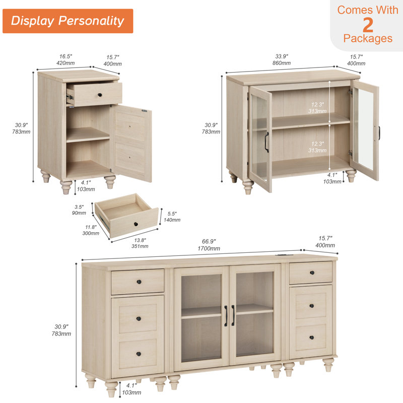 Buffet 66,9 po Scarlett, Beige