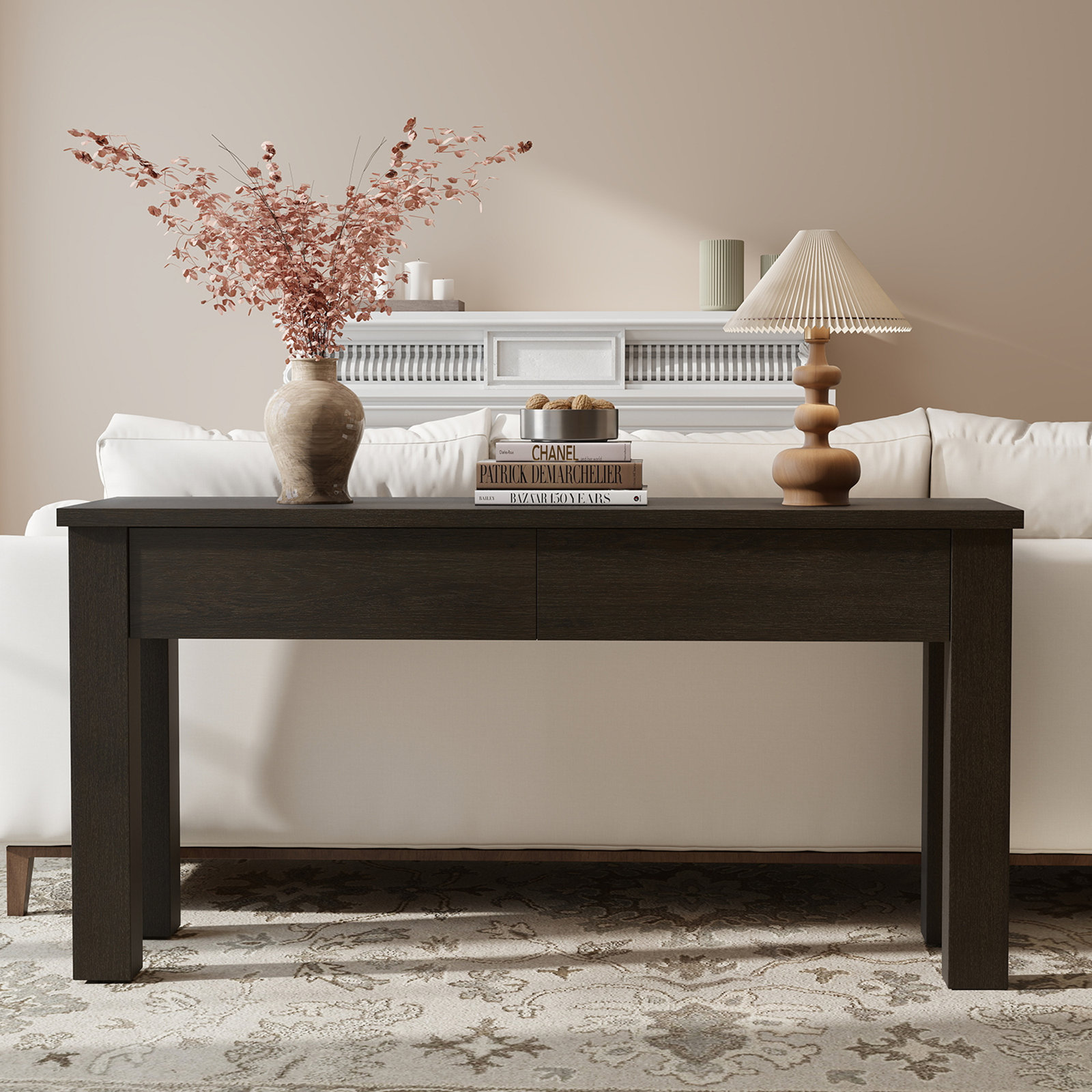 Dutton 60" Console Table, Cracked Espresso
