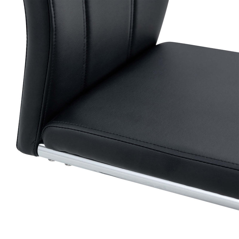 Modern Dining Chairs With Sturdy Leg Chairs, Black, 2