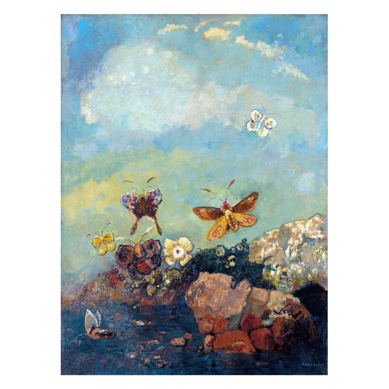 «Butterflies» par Odilon Redon - Estampe numérique, H 28 po x l 22 po