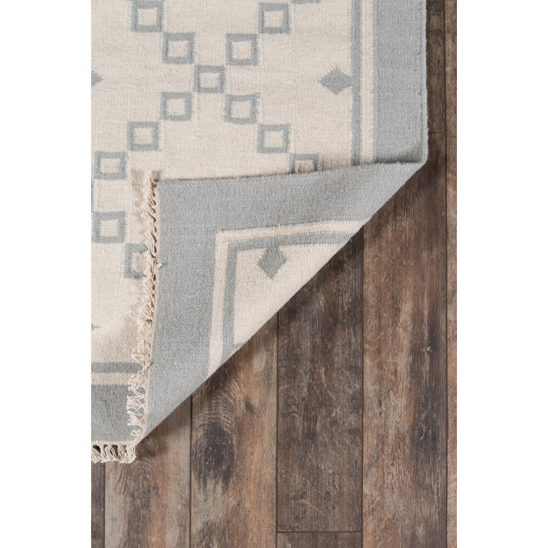 Thompson Wool Geometric Area Rug in Gray, Rectangle 3'6" x 5'6"