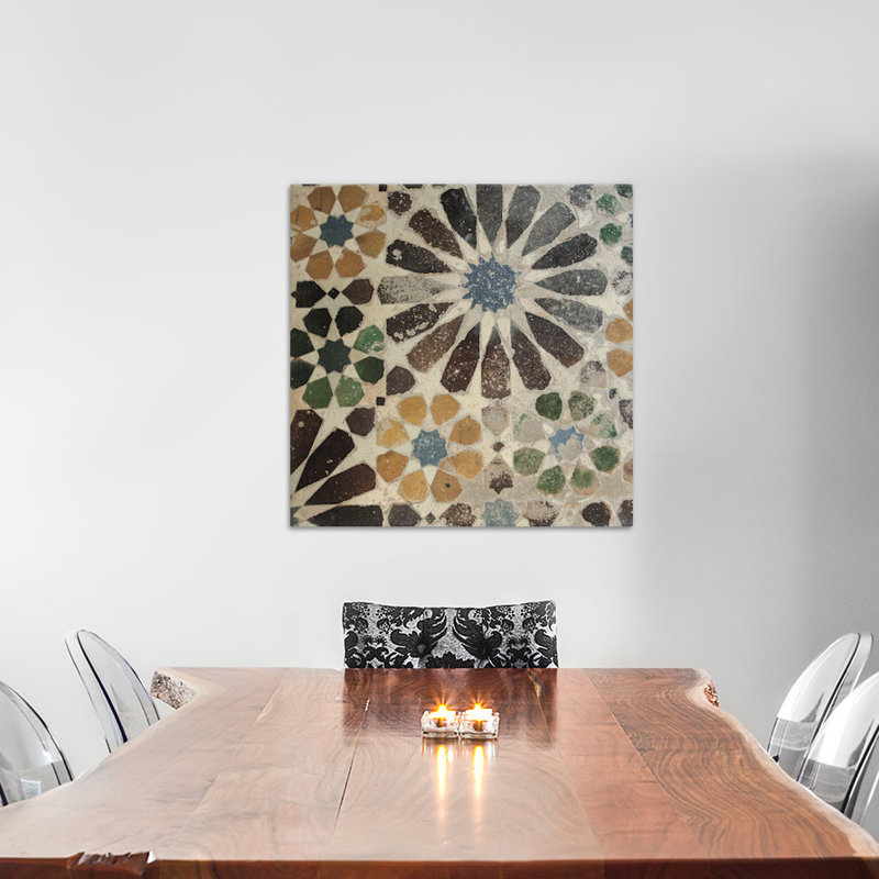 Alhambra tuile iii-impression, H 12 po x l 12 po x P 1,5 po, Toile, Pas de tapis