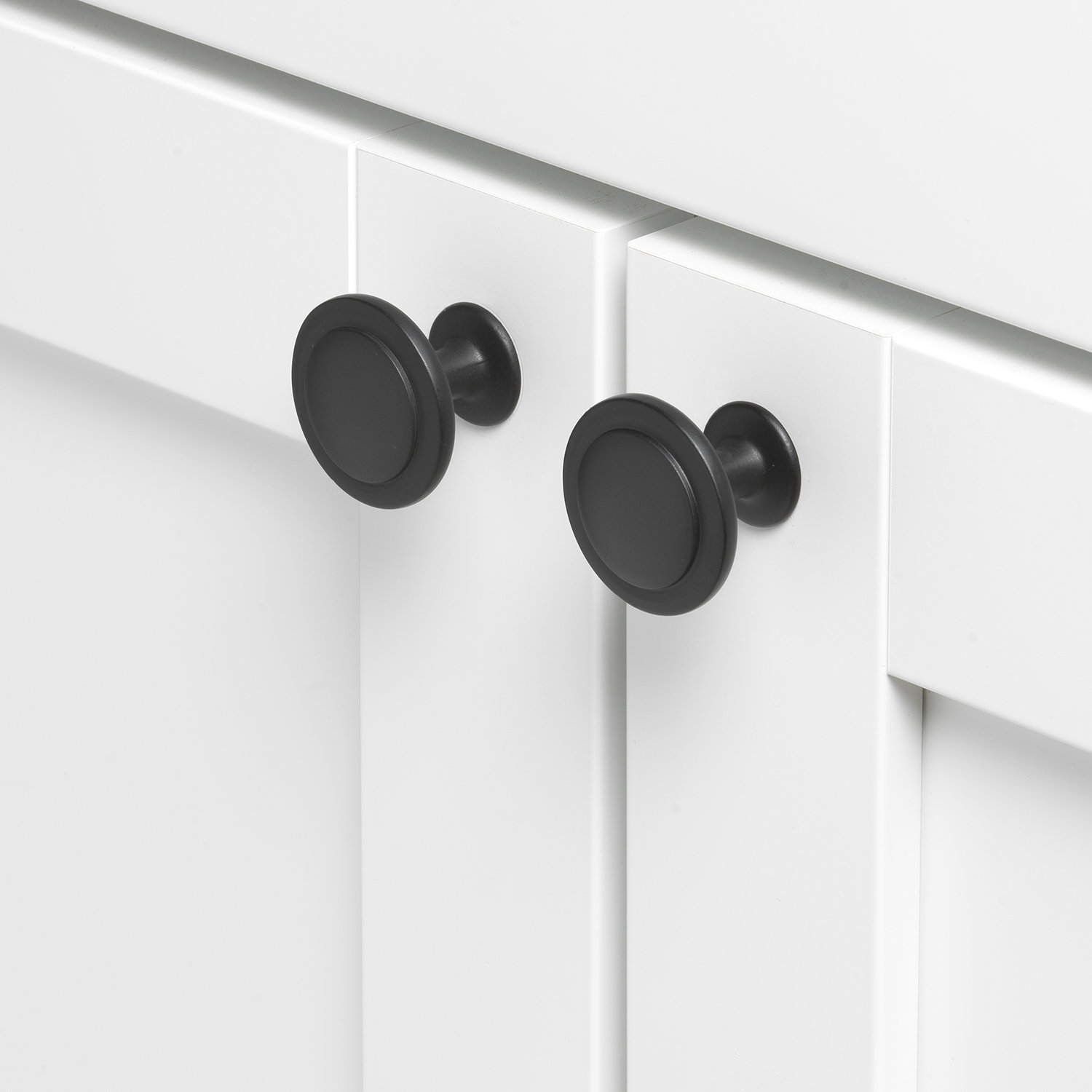 Round Mushroom Cabinet Knob, Matte Black