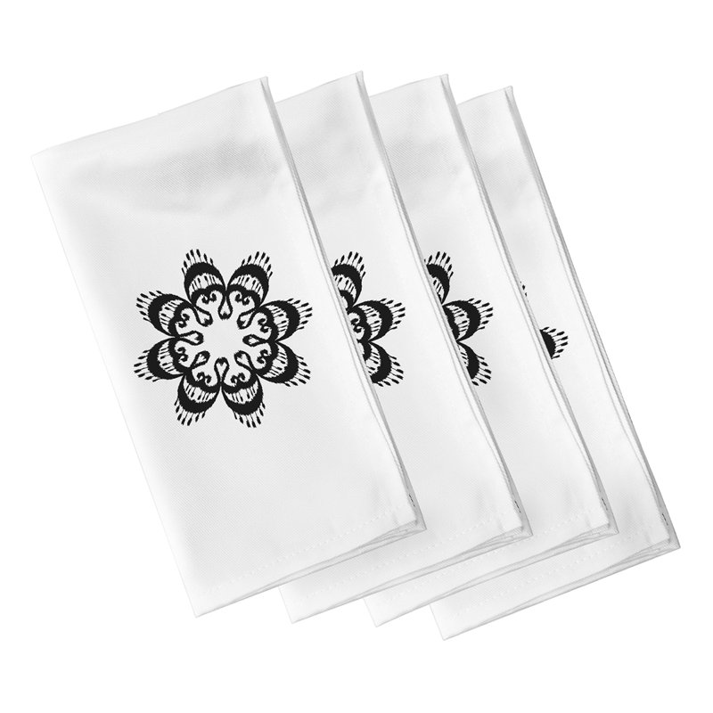 Cherylene Ikat Mandala Napkins, White