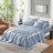 6 PCS  Luxury Sheet Set Blue-124094825