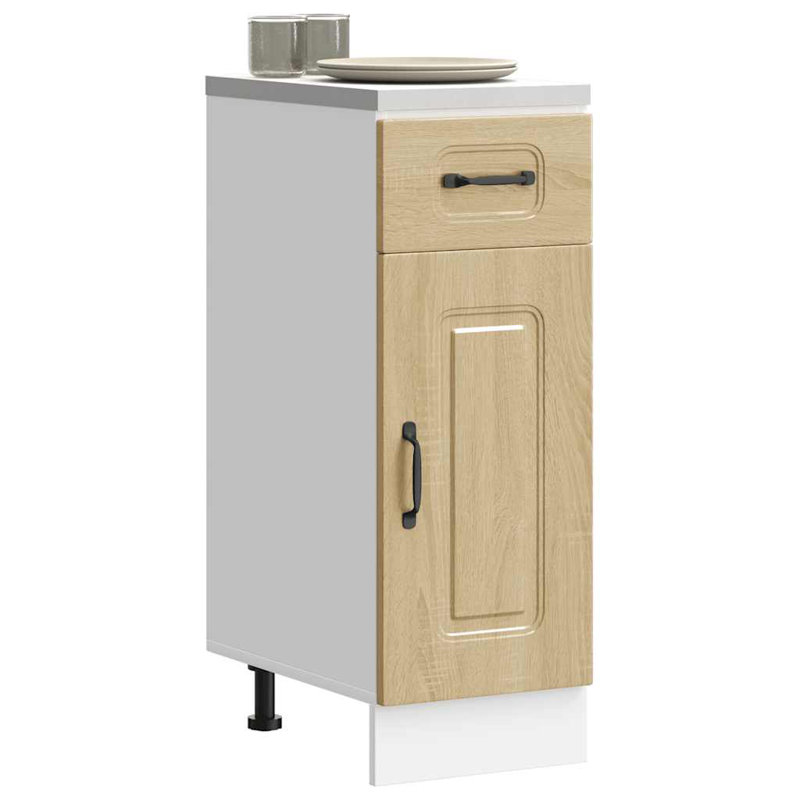 Pieds réglables en bois d'ingénierie vidaXL, Chêne sonoma, H 32,09 po x l 11,81 po x P 18,11 po