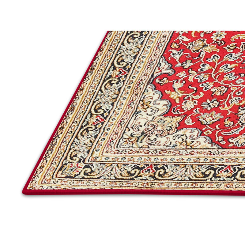 Tapis traditionnel rouge / gris clair / noir Danwood, Rectangle 5 pi x 7 pi