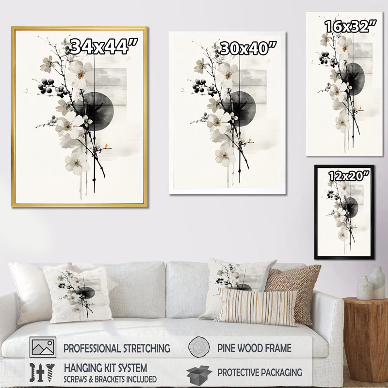 Art asiatique sur toile, impression de style encre Sumi - Chios Asian Art Fashion Sumi, H 20 po x l 12 po x P 1 po