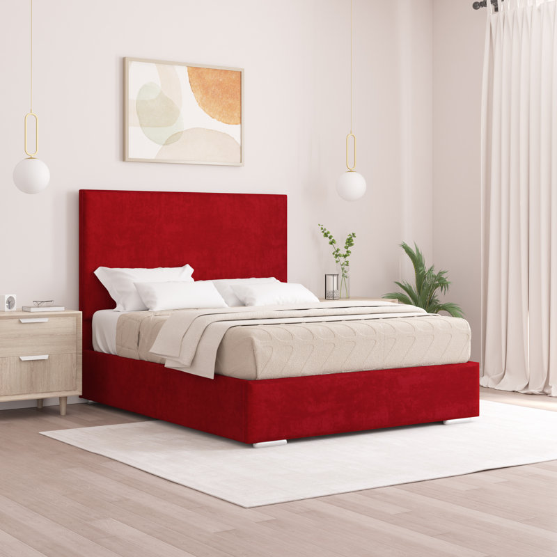 Shetye Upholstered Bed, Single (3'), Red