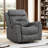 Puspha 37'' W Modern Vegan Leather Swivel Manual Recliner-606100656