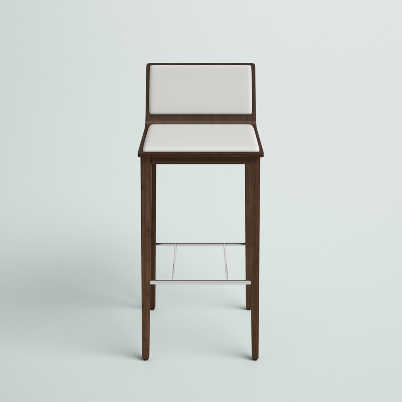 Sawyer Upholstered Faux Leather Counter Stool with Solid Wood Frame, White, Counter Stool (24" Seat Height)