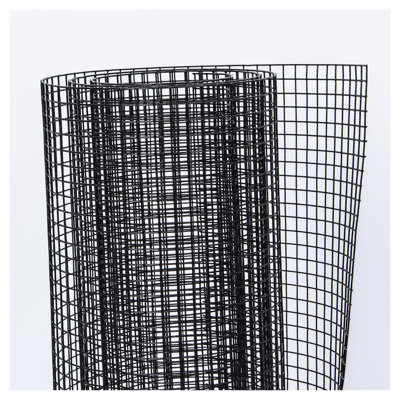5 ft x 100 ft Black PVC Coated Hardware Cloth - 1/2" Mesh Welded Wire Fencing for Chicken Coop & Garden Protection