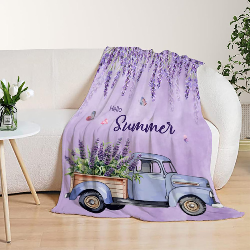 Jeté printemps été pour lit simple Farmhouse, Mauve été