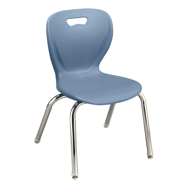 Black Ergonomic Stacking Classroom Chairs with Steel Frame