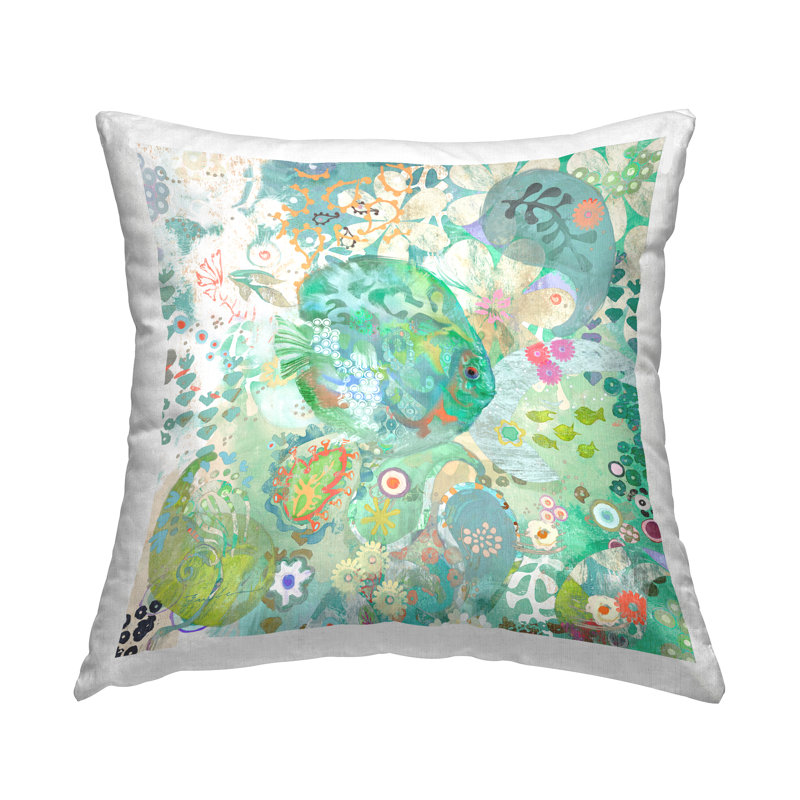 Coussin floral imprimé "Sea Life" par Evelia Designs