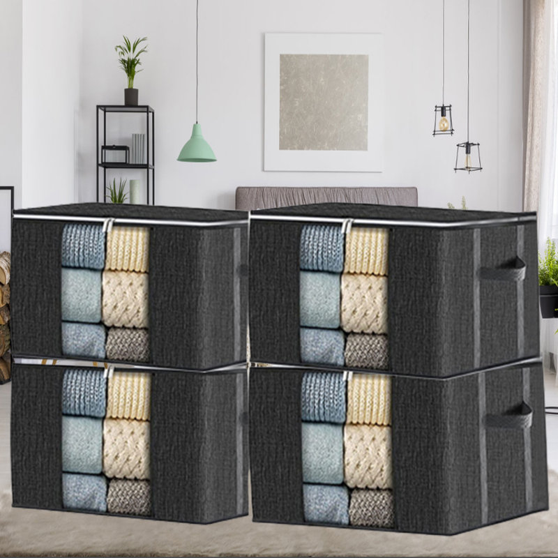 Ensemble de sacs de rangement en tissu, Noir
