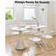 Ensemble de 4 chaises pliantes, chaises en plastique pliables avec structure en métal robuste, chaises de table pliantes portatives, sièges d'extérieur empilables pour la maison, la cour, le jardin, les fêtes, les événements, blanc