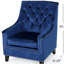 Fauteuil club velours bleu marine