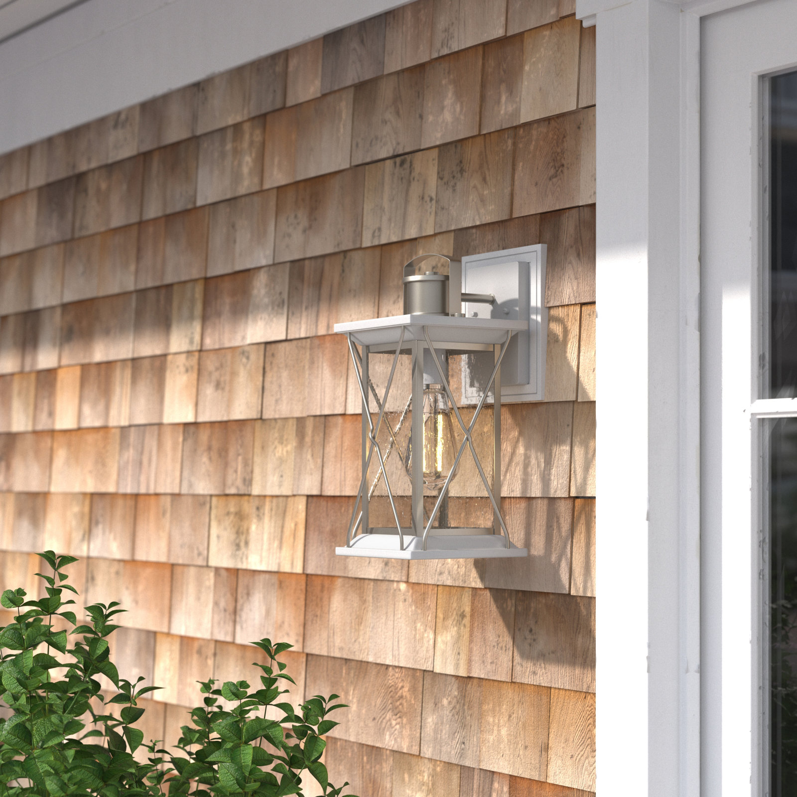 Inanna Single Light Outdoor Wall Light, 13" H x 6.5" W x 7.5" D, Stainless Steel