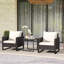Outsunny 3 Pieces Rattan Bistro Set for 2 with 4 Cushions-1728419307