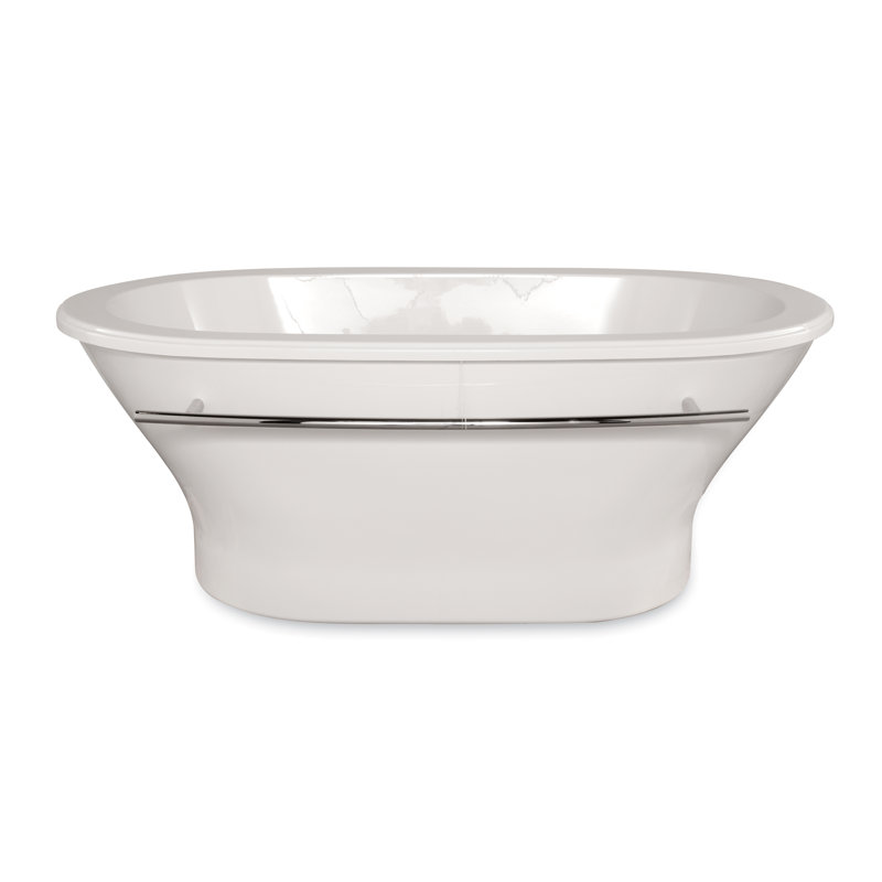 Kellie 70'' x 40'' Soaking Acrylic Bathtub, Polished Chrome