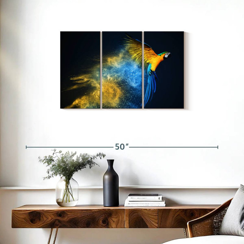 Colorful Parrot, 20" H x 33" W