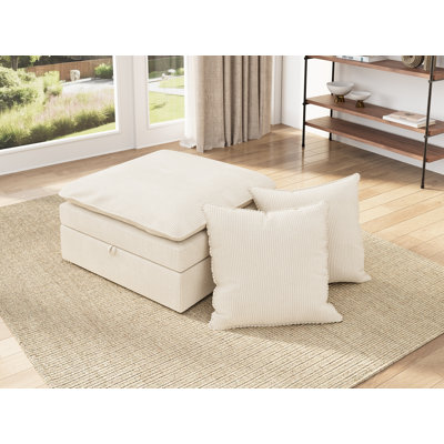 Ottoman Corduroy Beige