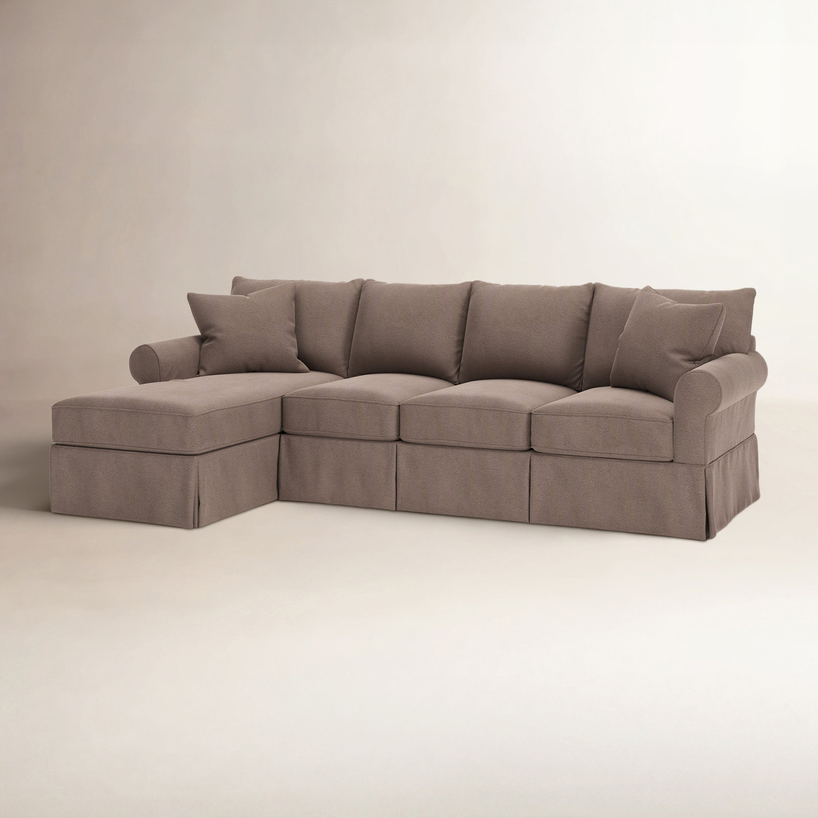 Amari Slipcovered Chaise Sectional, Bayou Spray Canvas, Left Hand Facing