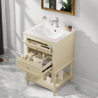 dans les meubles-lavabos (doit inclure le meuble-lavabo et le lavabo) avec rangement