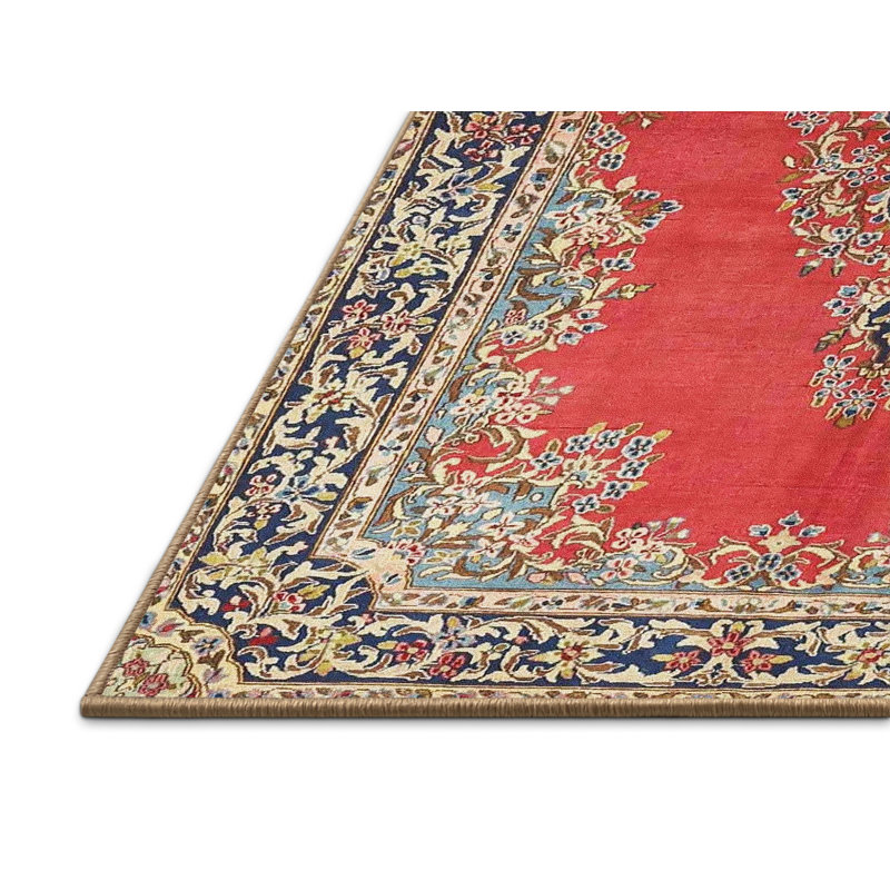 Tapis traditionnel rouge / noir Chehabi, Rectangle 2 pi x 5 pi