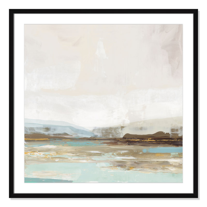 «Vibrance of Blue Print» par Allison Pearce, Papier avec cadre simple noir, Oui, H 32 po x l 32 po x P 0,75 po