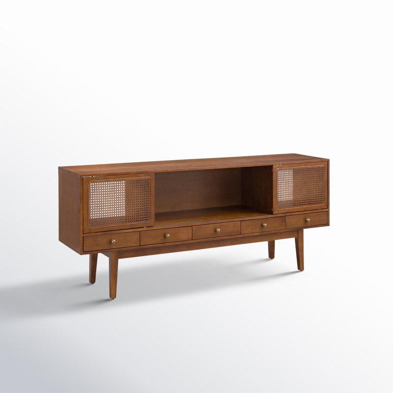 Saroja TV Stand for TVs up to 70", Black/Natural