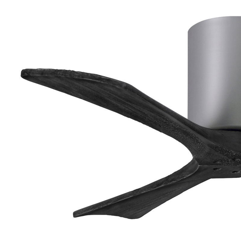 Ventilateur de plafond à 3 pales Olivier, Nickel brossé, Noir mat, 42"