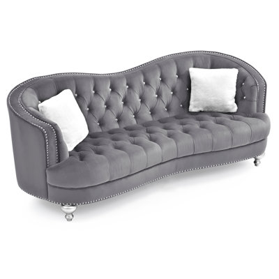 Jewel 90in Sofa, Gray