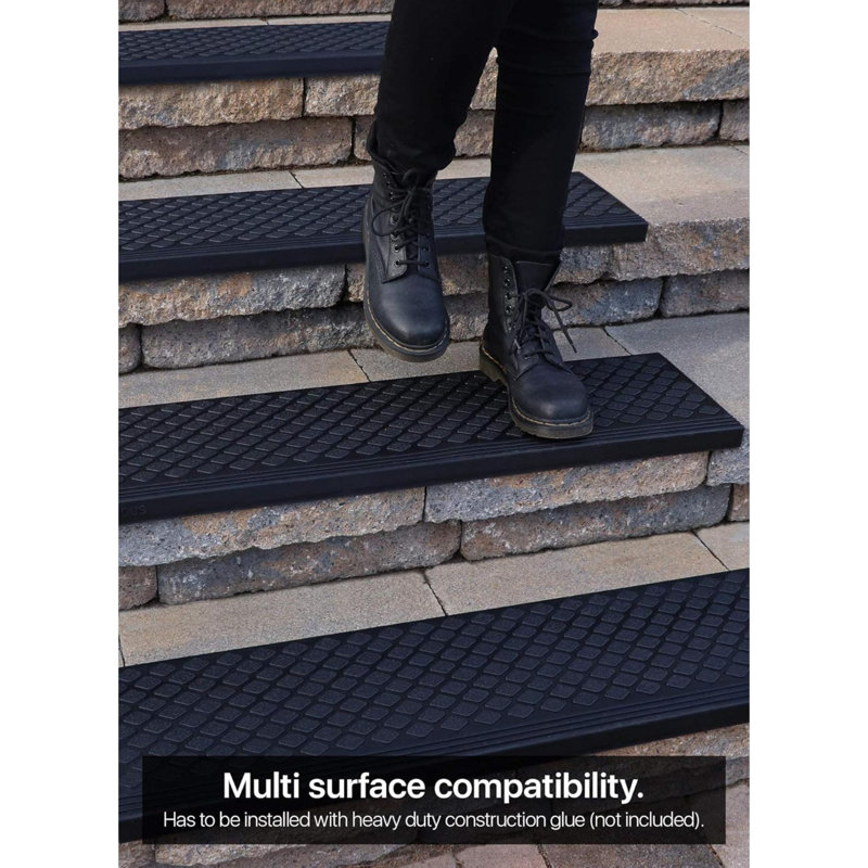 Tapis d'escalier en caoutchouc antidérapant pour l'extérieur