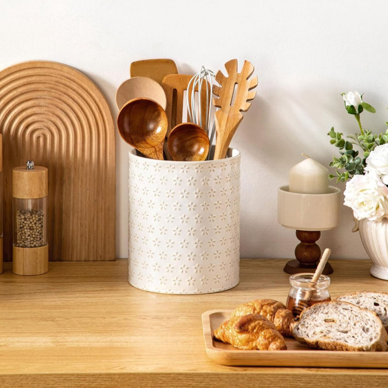 Ceramic / Porcelain Round Utensil Crock