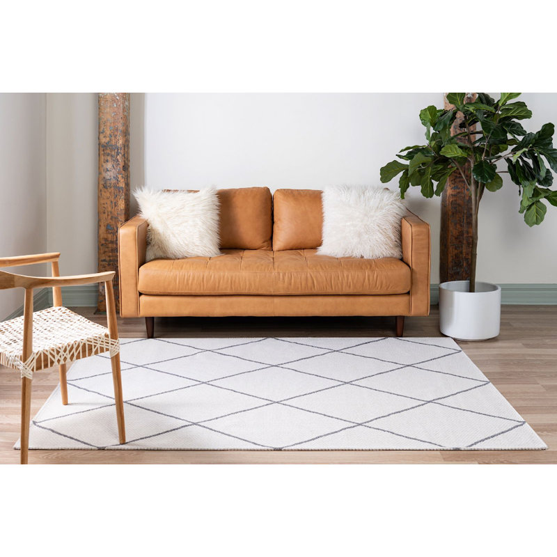 California Cotton Abstract Indoor Rug, Rectangle 4'2" x 6'