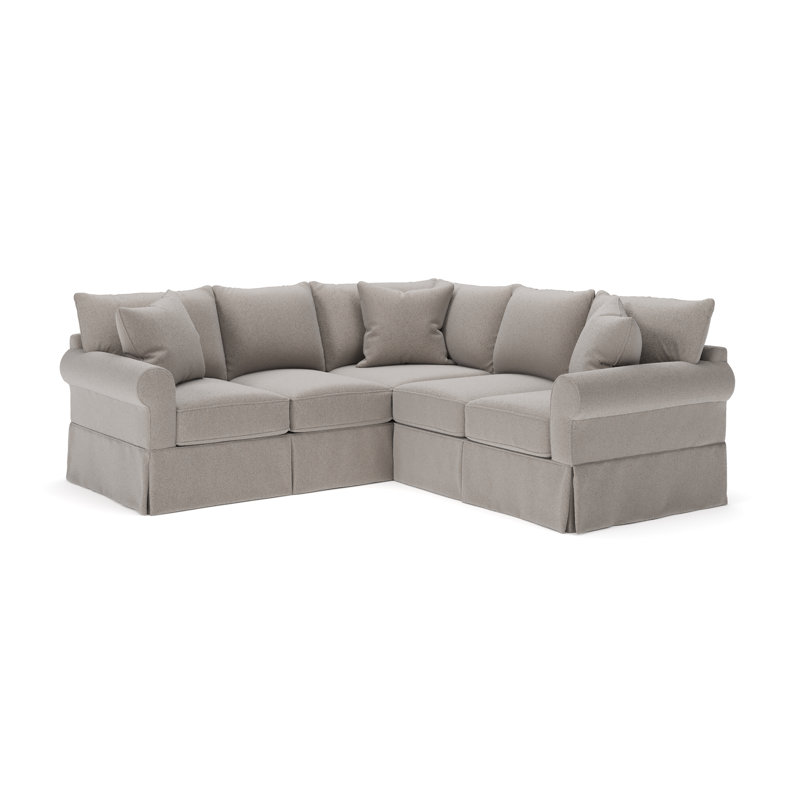 Amari Slipcovered L-Sectional, Left Hand Facing, Apollo Pebble Boucle