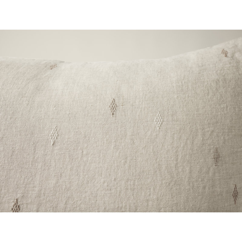 Cambria Sham, King, Natural Chambray/Brown