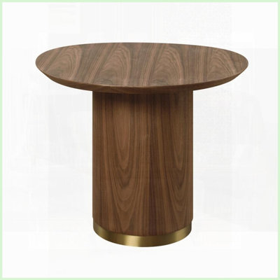 Table basse à piédestal en noyer pour petits espaces Salle à manger intime, maximise l'espace pour les jambes Ajoute une élégance chaleureuse